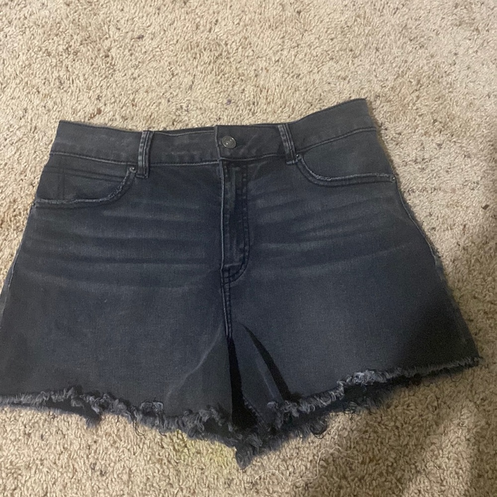 Happily Grey Black Washed Denim Jean Shorts